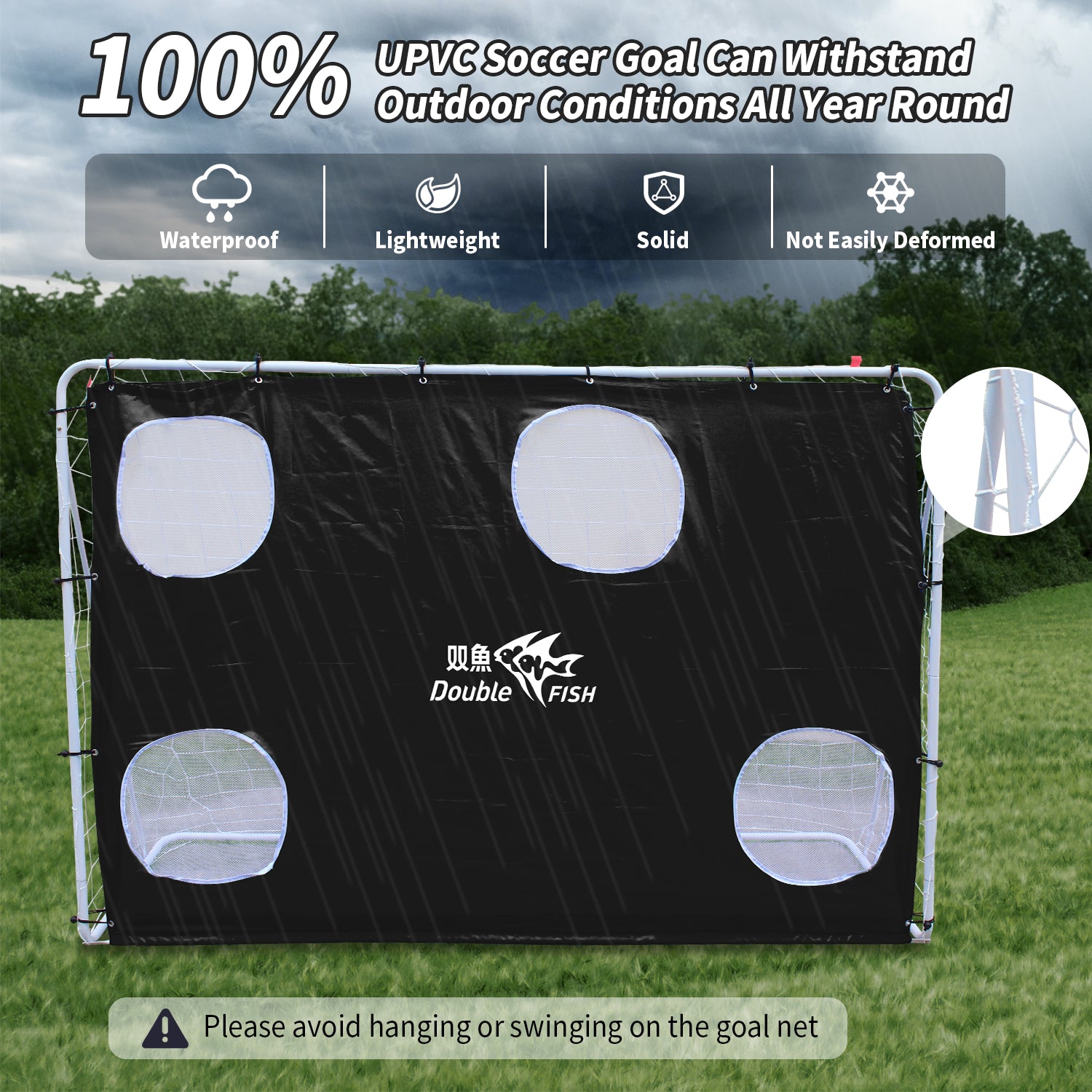 Double Fish Professional Soccer Goal Net – 7.5ft x 5ft